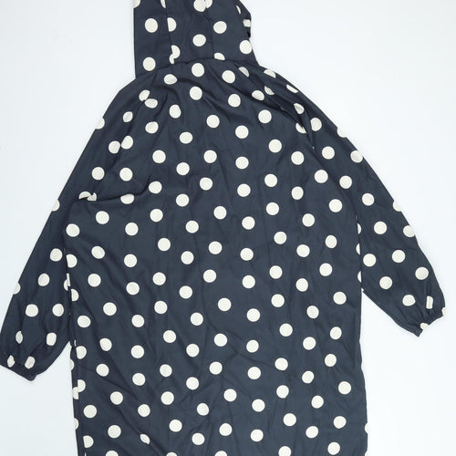 Yours Luxury Womens Blue Polka Dot Rain Coat Coat Size 20 Snap