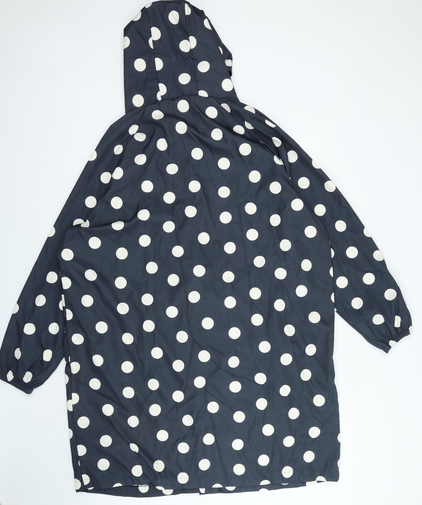 Yours Luxury Womens Blue Polka Dot Rain Coat Coat Size 20 Snap