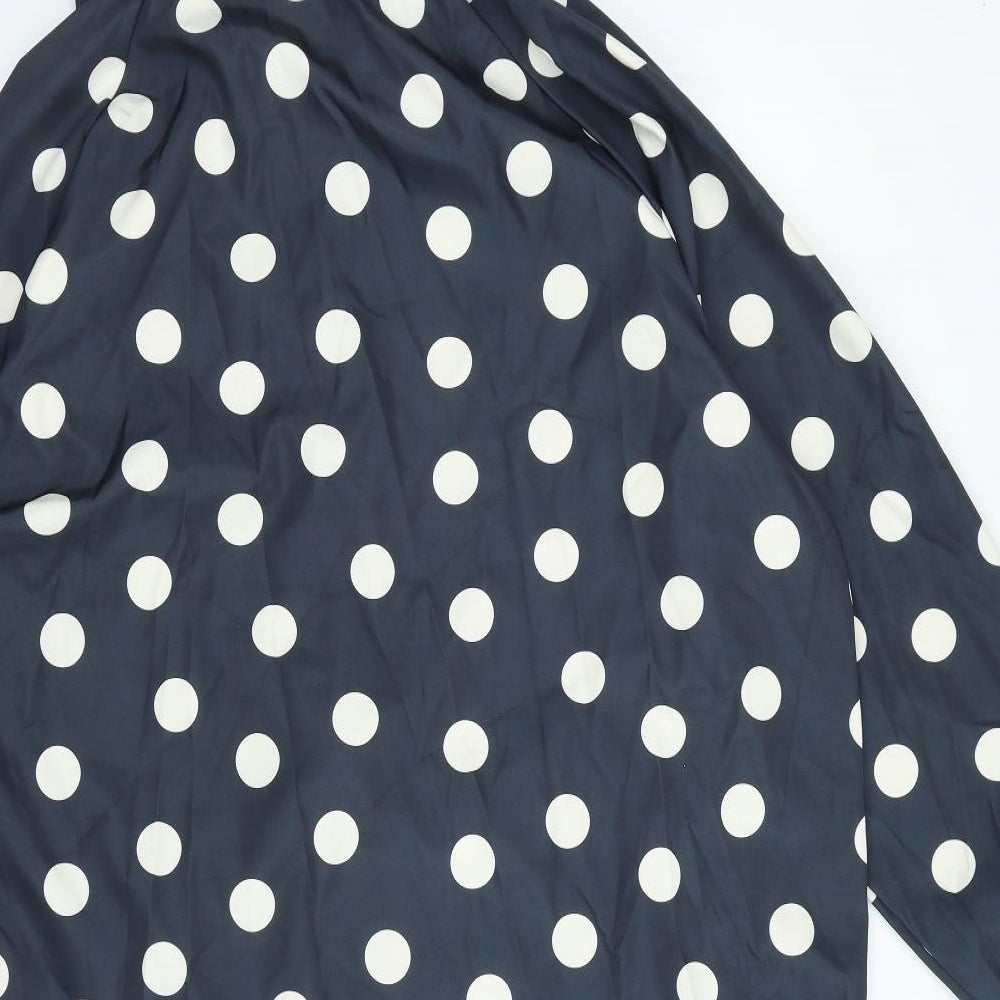 Yours Luxury Womens Blue Polka Dot Rain Coat Coat Size 20 Snap