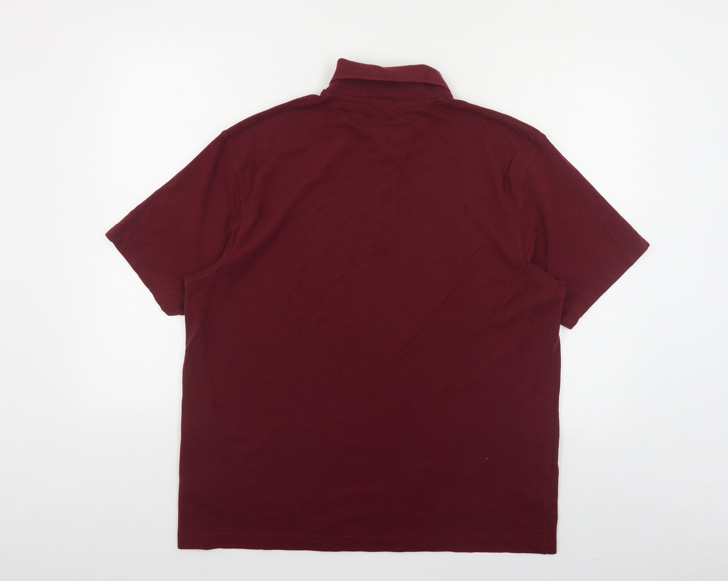 Uneek Mens Red Cotton Polo Size L Collared Button