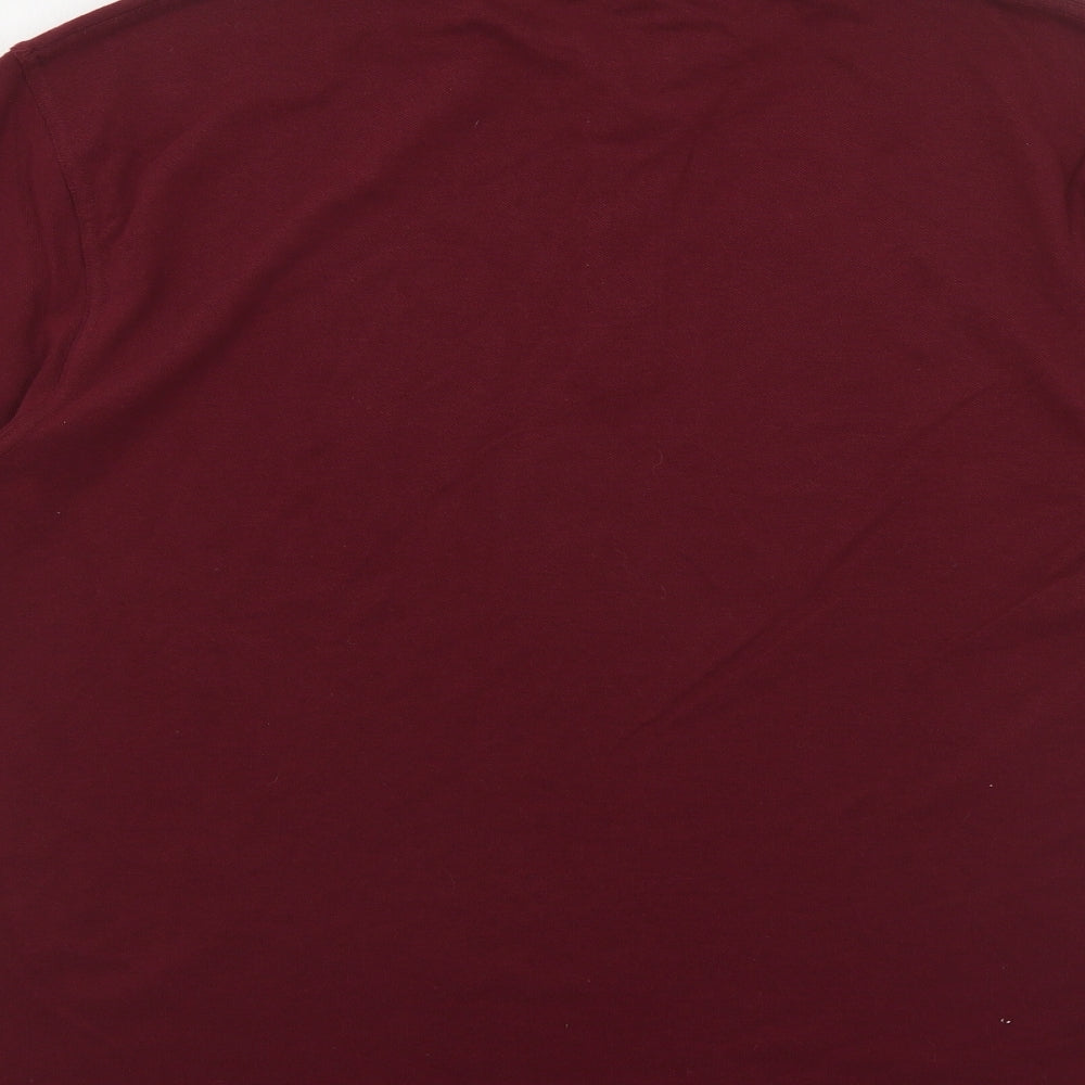 Uneek Mens Red Cotton Polo Size L Collared Button