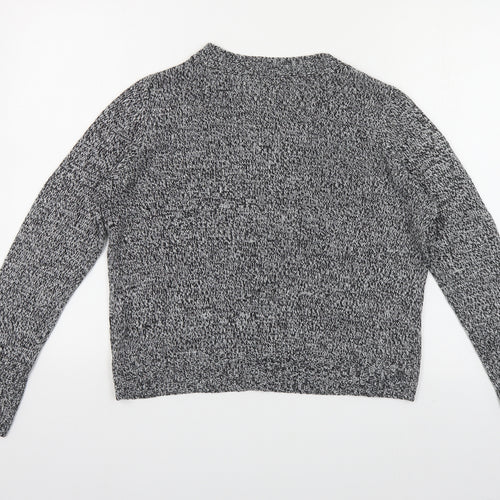 H&M Womens Grey Round Neck Acrylic Pullover Jumper Size S