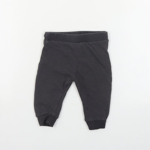 F&F Baby Grey Cotton Jogger Leggings Size 6-9 Months Drawstring - Mickey Mouse