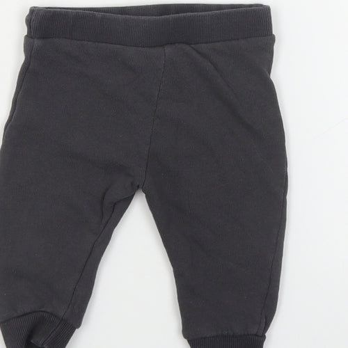 F&F Baby Grey Cotton Jogger Leggings Size 6-9 Months Drawstring - Mickey Mouse