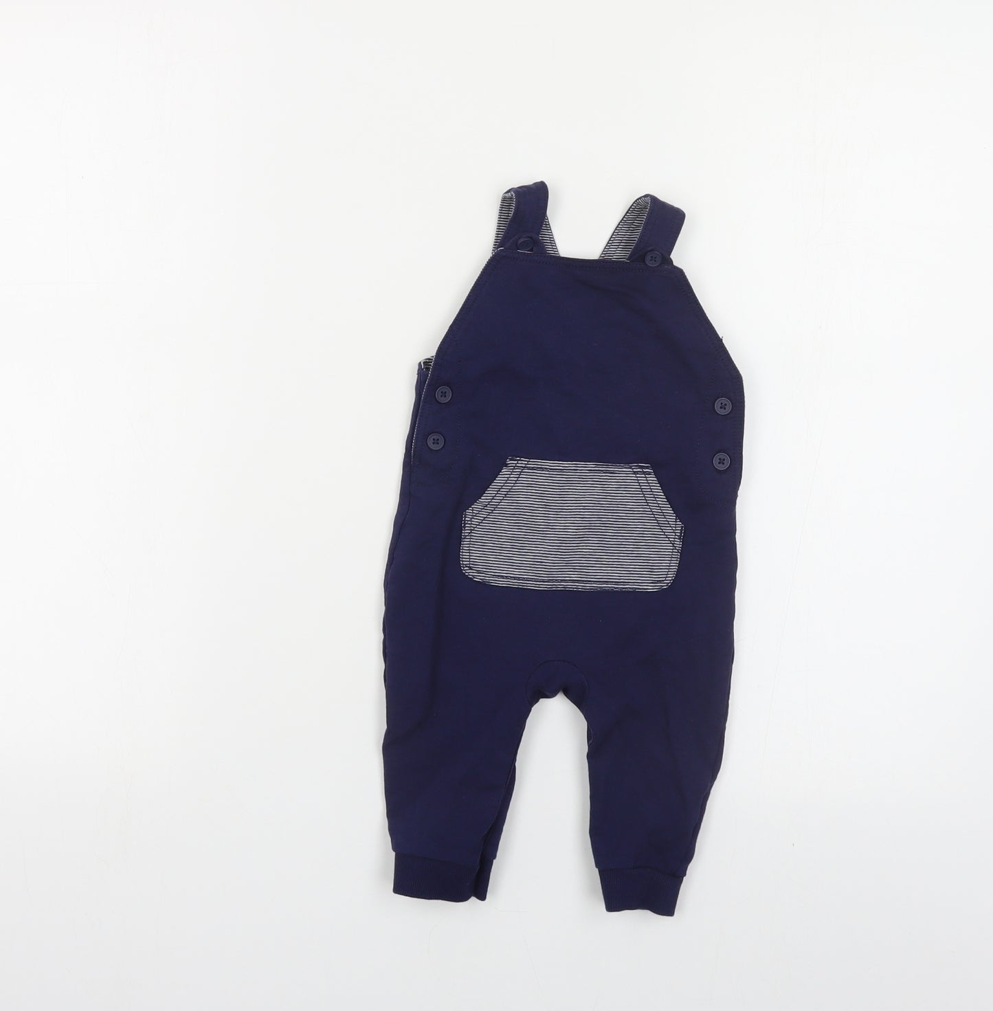 George Baby Blue Cotton Dungaree Outfit/Set Size 6-9 Months Button