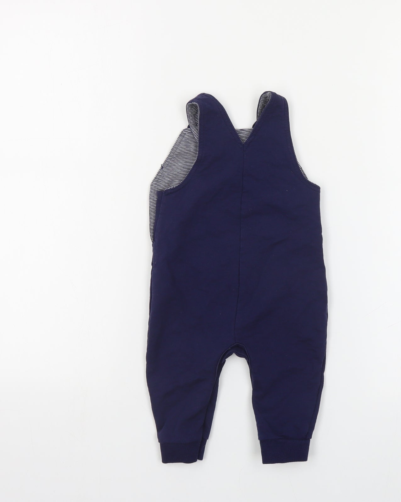George Baby Blue Cotton Dungaree Outfit/Set Size 6-9 Months Button