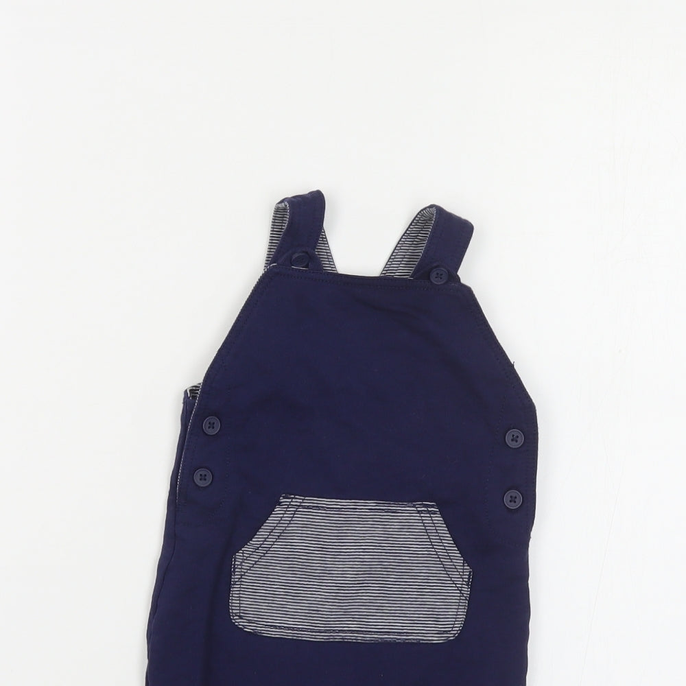 George Baby Blue Cotton Dungaree Outfit/Set Size 6-9 Months Button