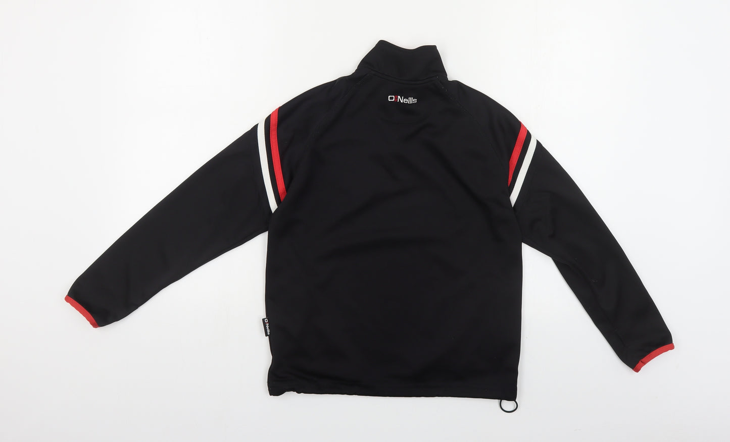 O'Neills Boys Black Polyester Henley Sweatshirt Size 10-11 Years Zip