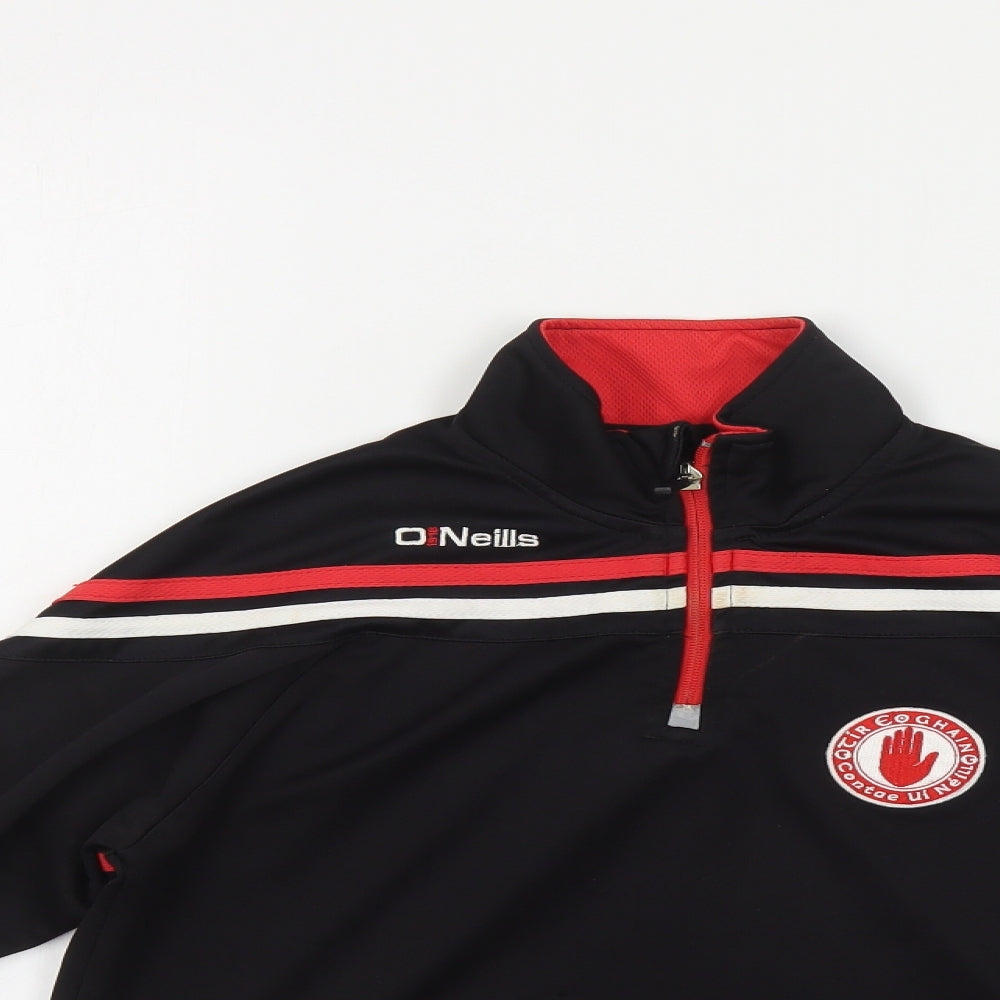 O'Neills Boys Black Polyester Henley Sweatshirt Size 10-11 Years Zip