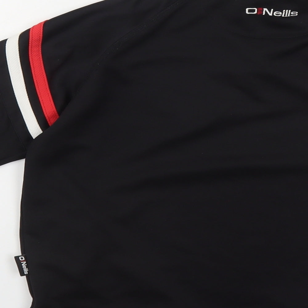 O'Neills Boys Black Polyester Henley Sweatshirt Size 10-11 Years Zip