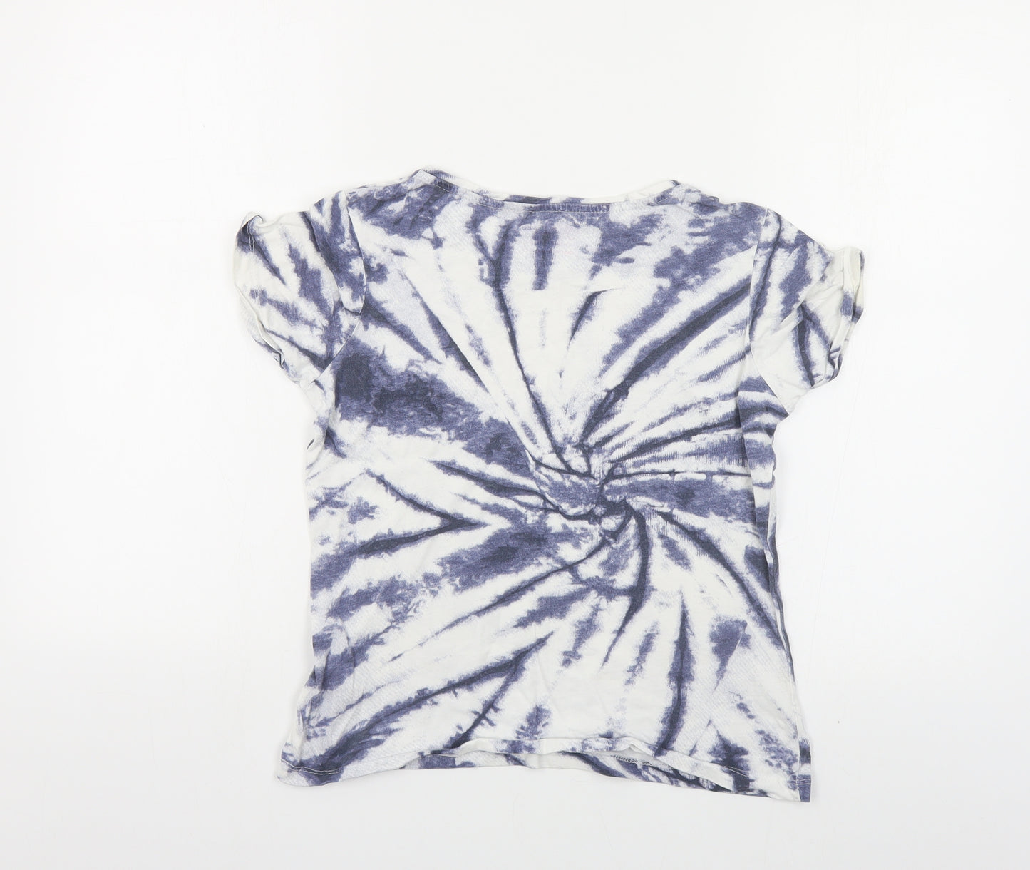 Primark Girls Multicoloured Geometric Cotton Pullover T-Shirt Size 11-12 Years Round Neck Pullover - Slogan