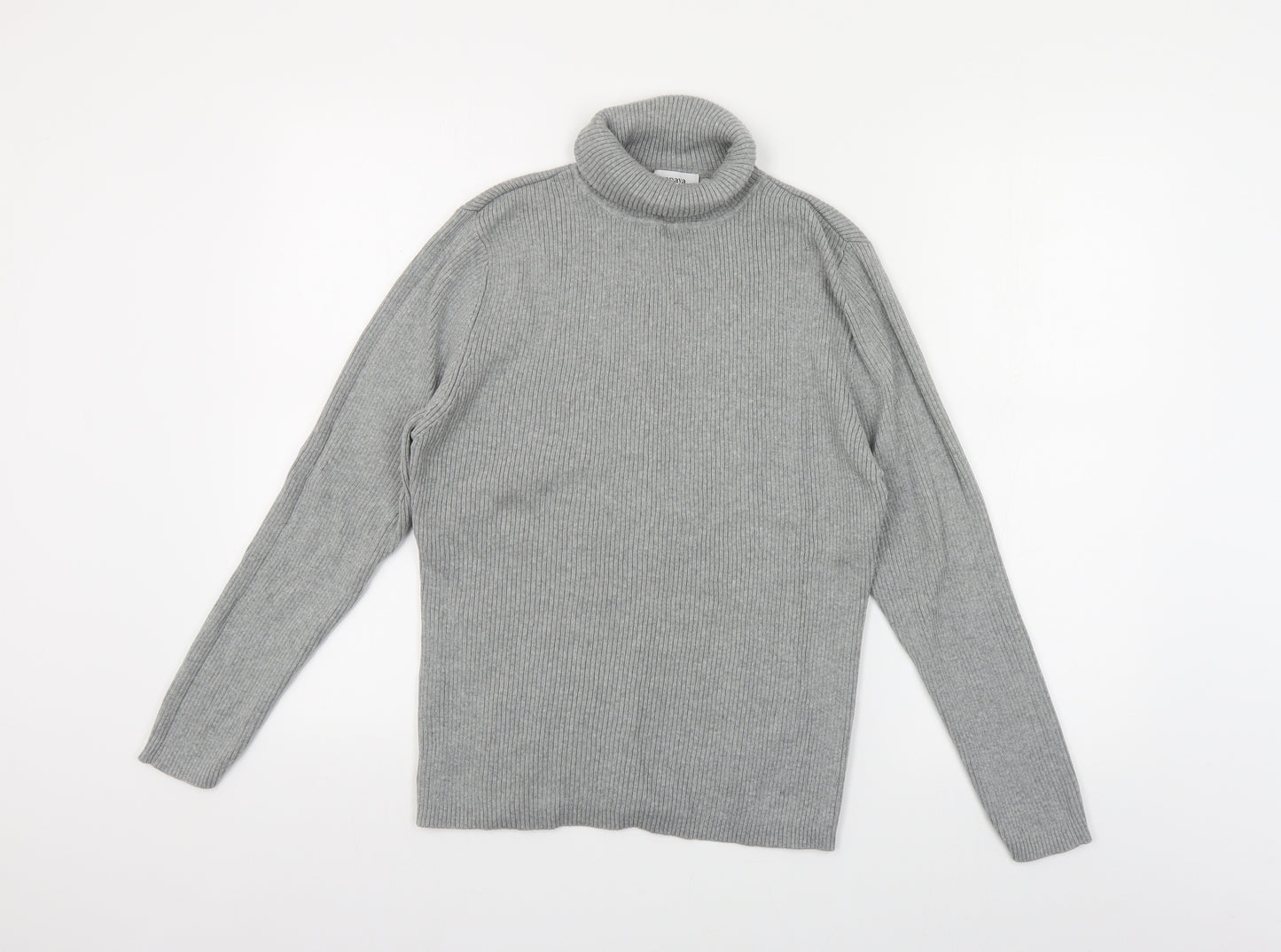Papaya Womens Grey Roll Neck Cotton Pullover Jumper Size 20 - Ribbed