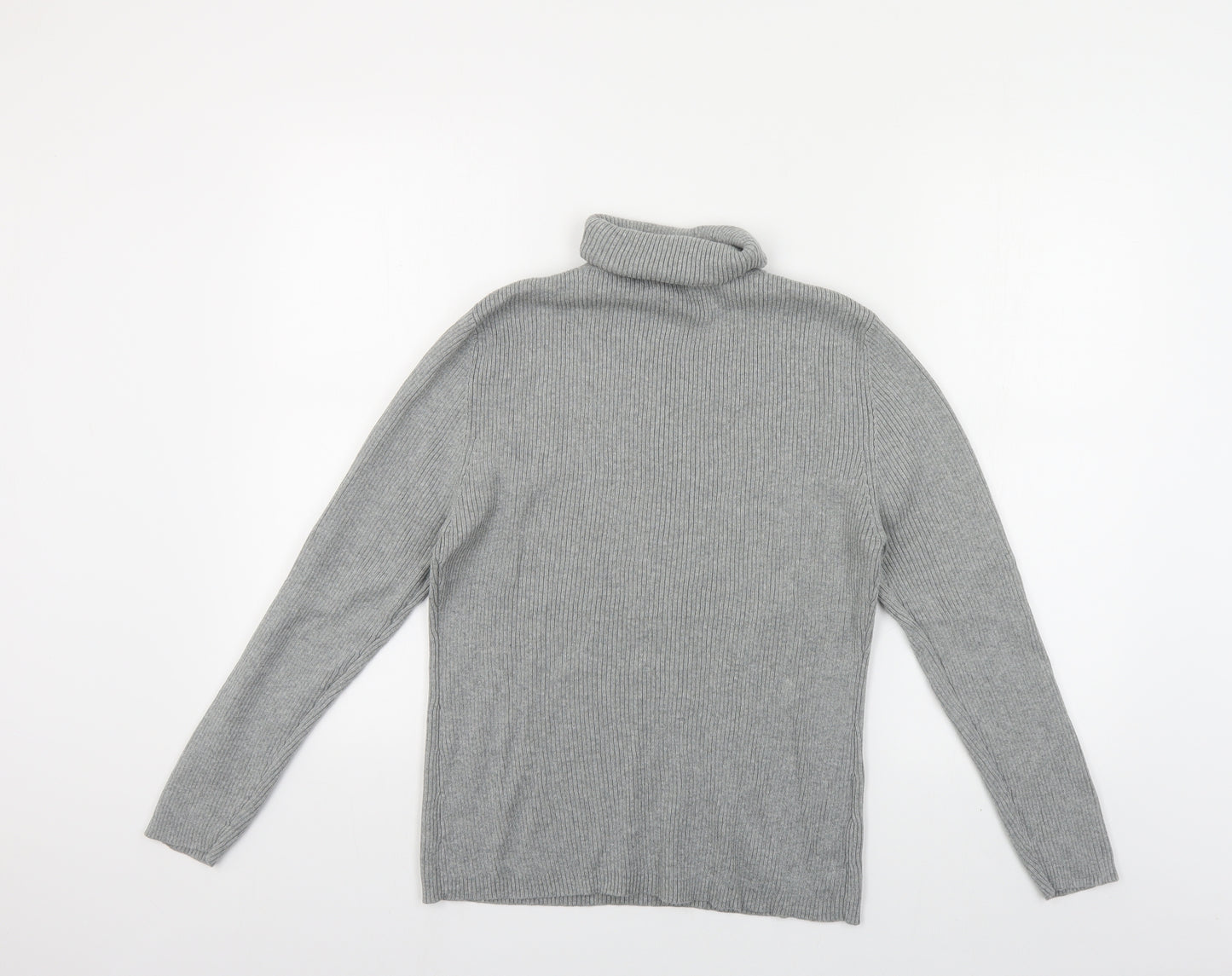 Papaya Womens Grey Roll Neck Cotton Pullover Jumper Size 20 - Ribbed