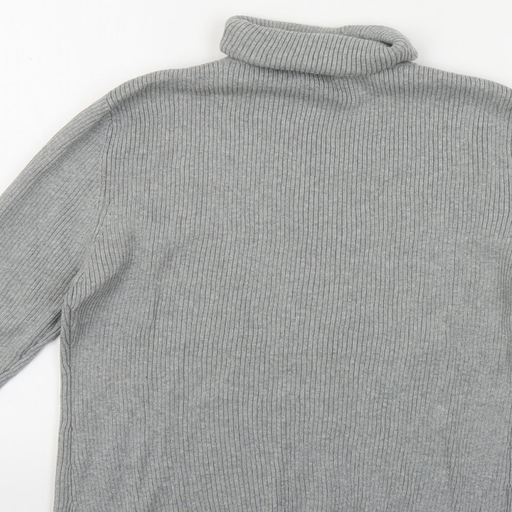 Papaya Womens Grey Roll Neck Cotton Pullover Jumper Size 20 - Ribbed