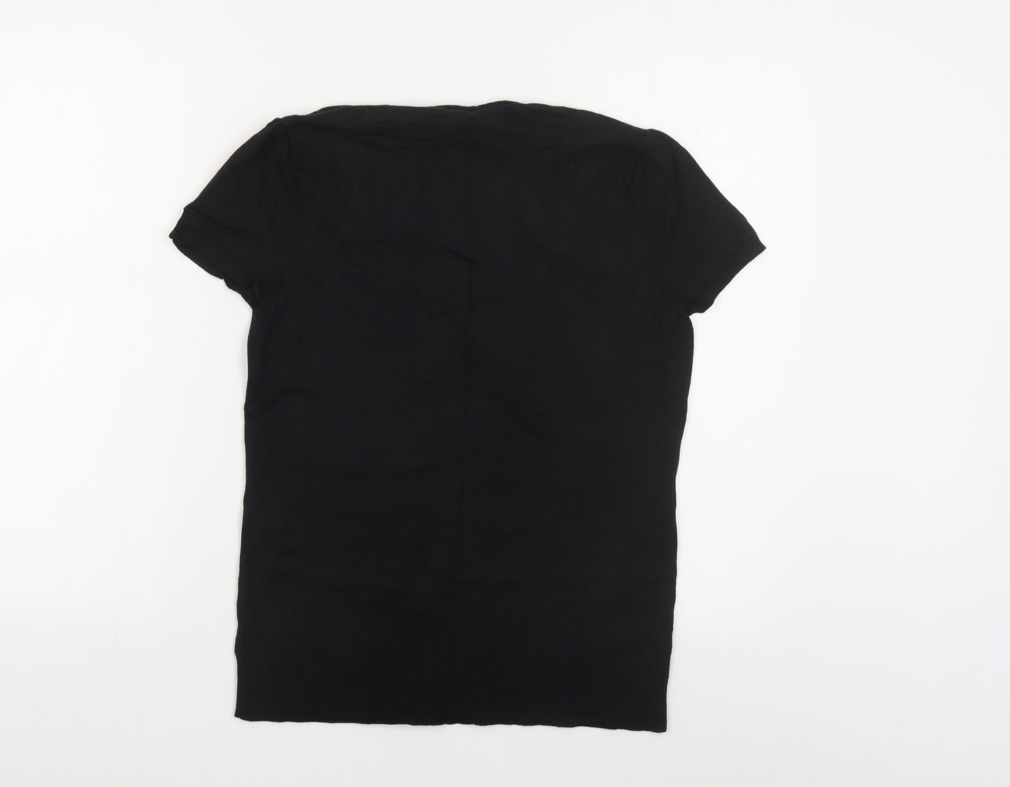 NEXT Womens Black Scoop Neck Argyle/Diamond Viscose Pullover Jumper Size 14