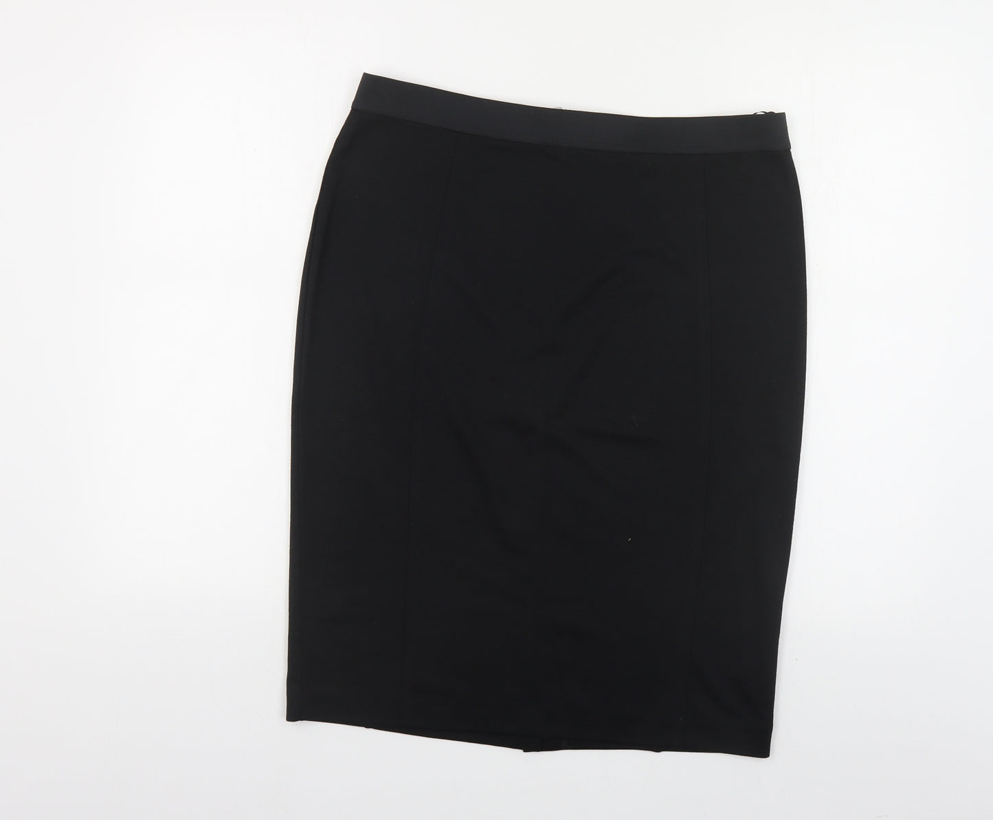 George Womens Black Polyester Straight & Pencil Skirt Size 14 Zip