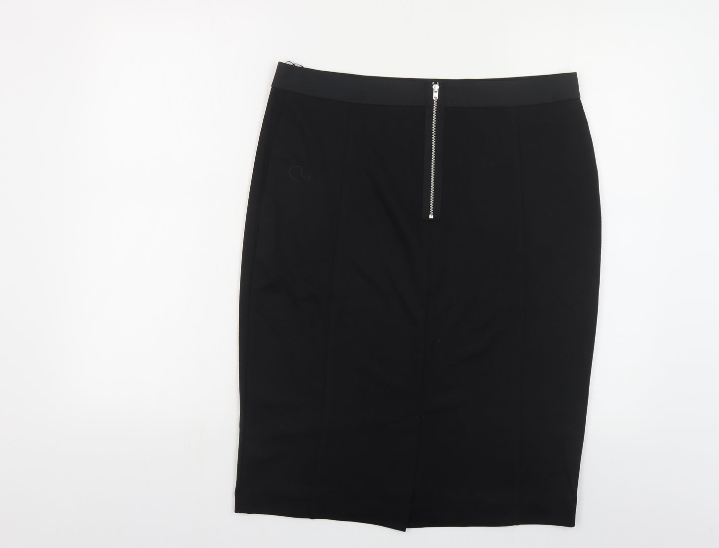 George Womens Black Polyester Straight & Pencil Skirt Size 14 Zip