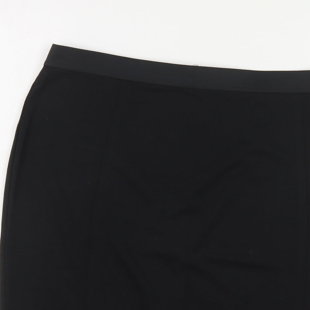 George Womens Black Polyester Straight & Pencil Skirt Size 14 Zip