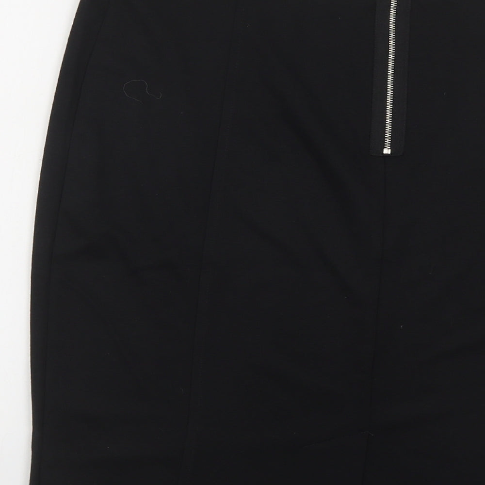 George Womens Black Polyester Straight & Pencil Skirt Size 14 Zip