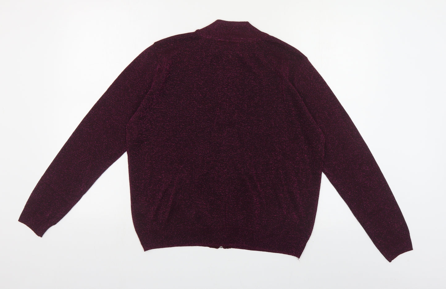 Atmosphere Womens Purple Crew Neck Viscose Full Zip Jumper Size 16