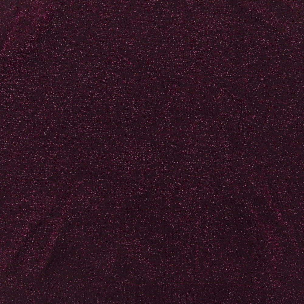 Atmosphere Womens Purple Crew Neck Viscose Full Zip Jumper Size 16