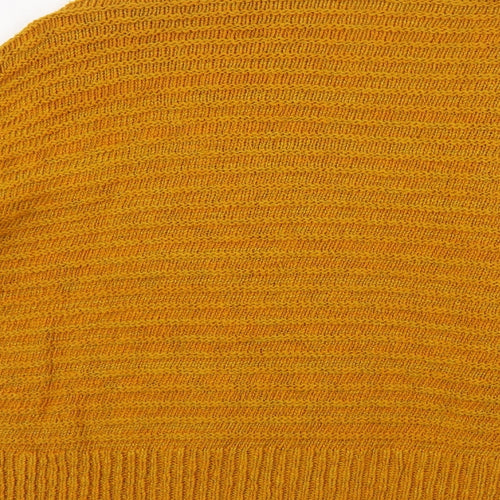 Roman Womens Yellow V-Neck Cotton Cardigan Jumper Size 16 - Textured