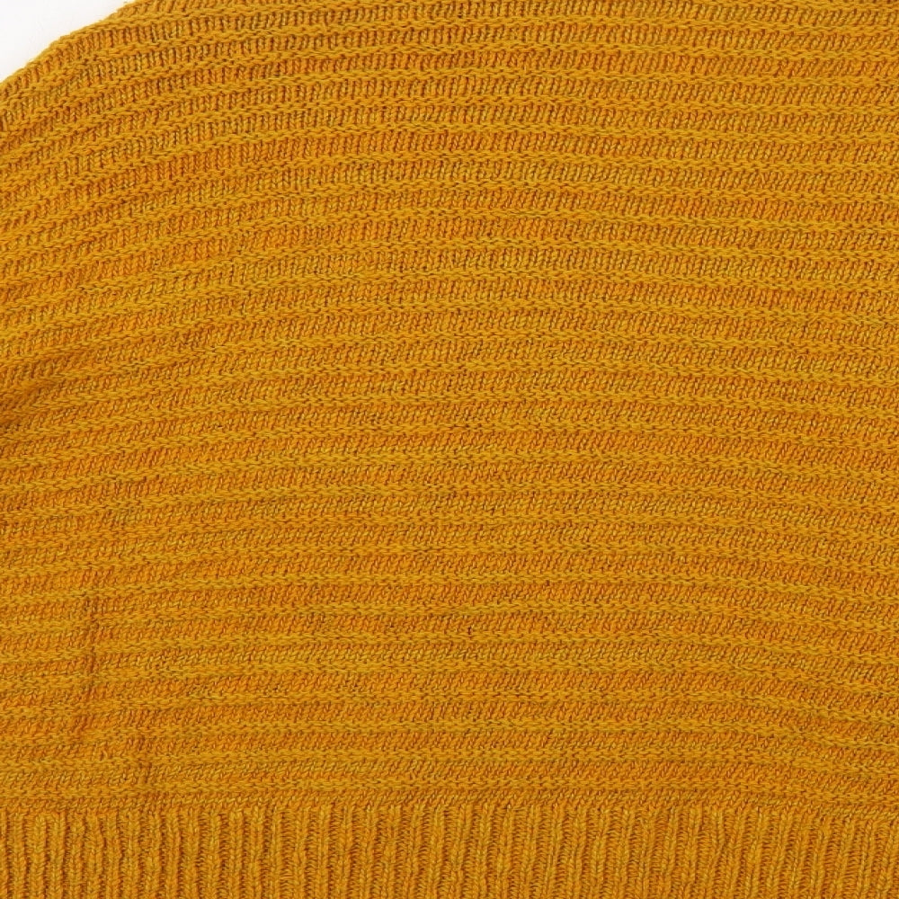 Roman Womens Yellow V-Neck Cotton Cardigan Jumper Size 16 - Textured