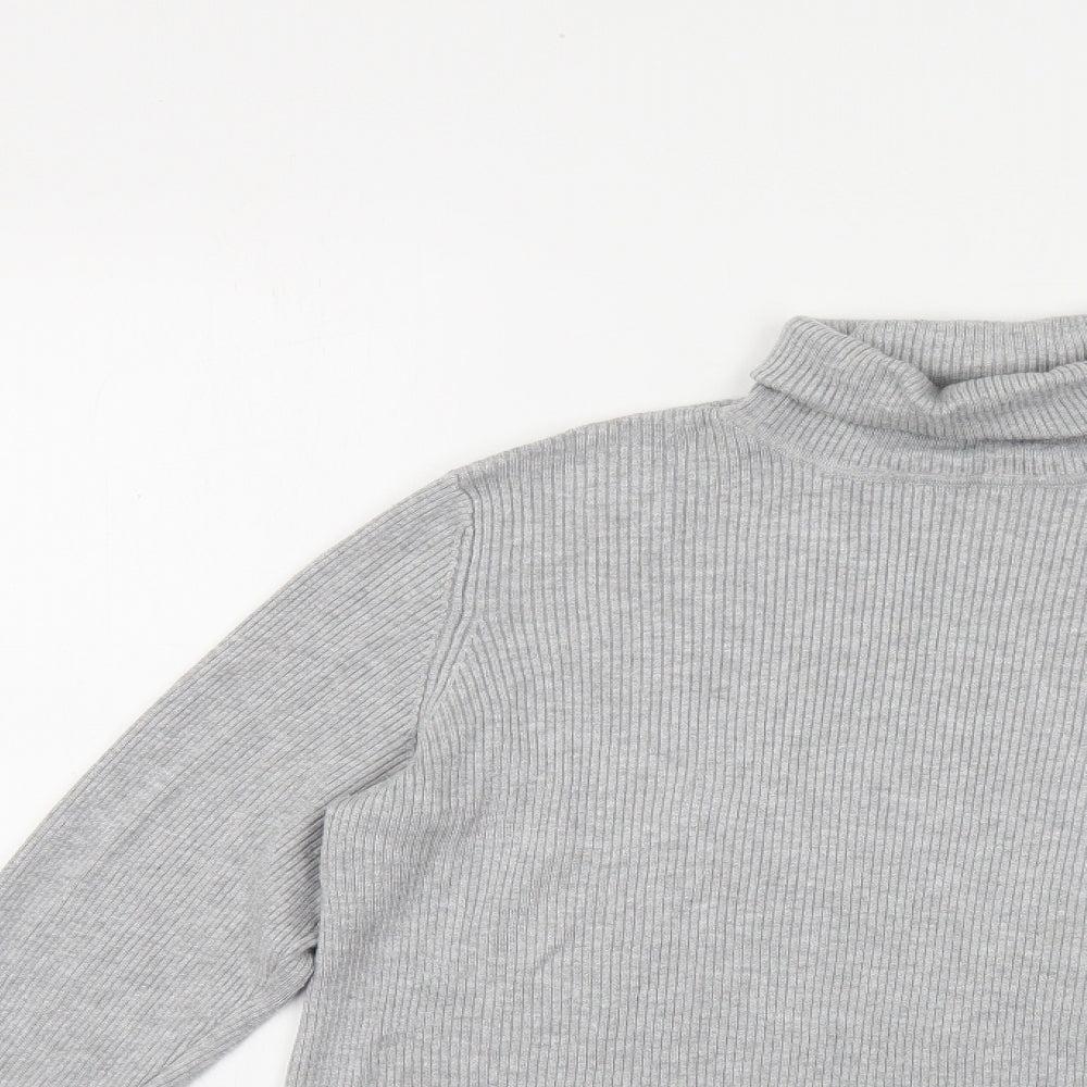 F&F Womens Grey Roll Neck Viscose Pullover Jumper Size 18 - Ribbed