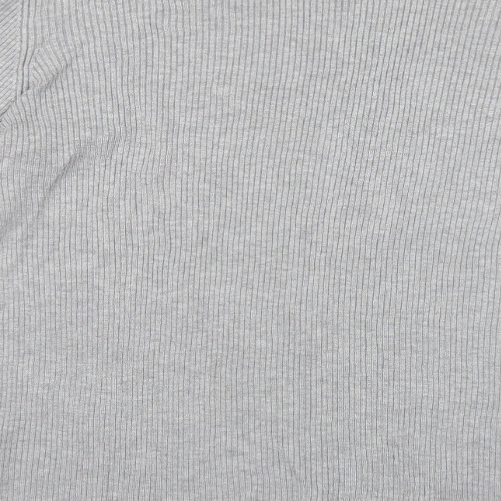 F&F Womens Grey Roll Neck Viscose Pullover Jumper Size 18 - Ribbed