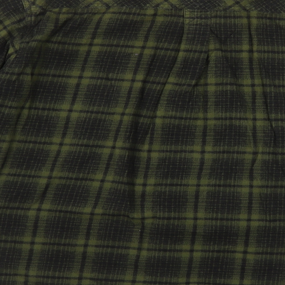 PG Field Mens Green Plaid Cotton Button-Up Size XL Collared Button