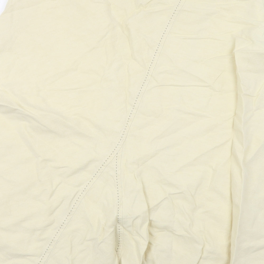 Per Una Womens Beige Cotton A-Line Skirt Size 14 Zip