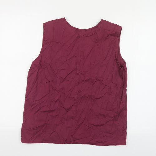 Sensations Womens Purple Cotton Basic Tank Size 16 Round Neck