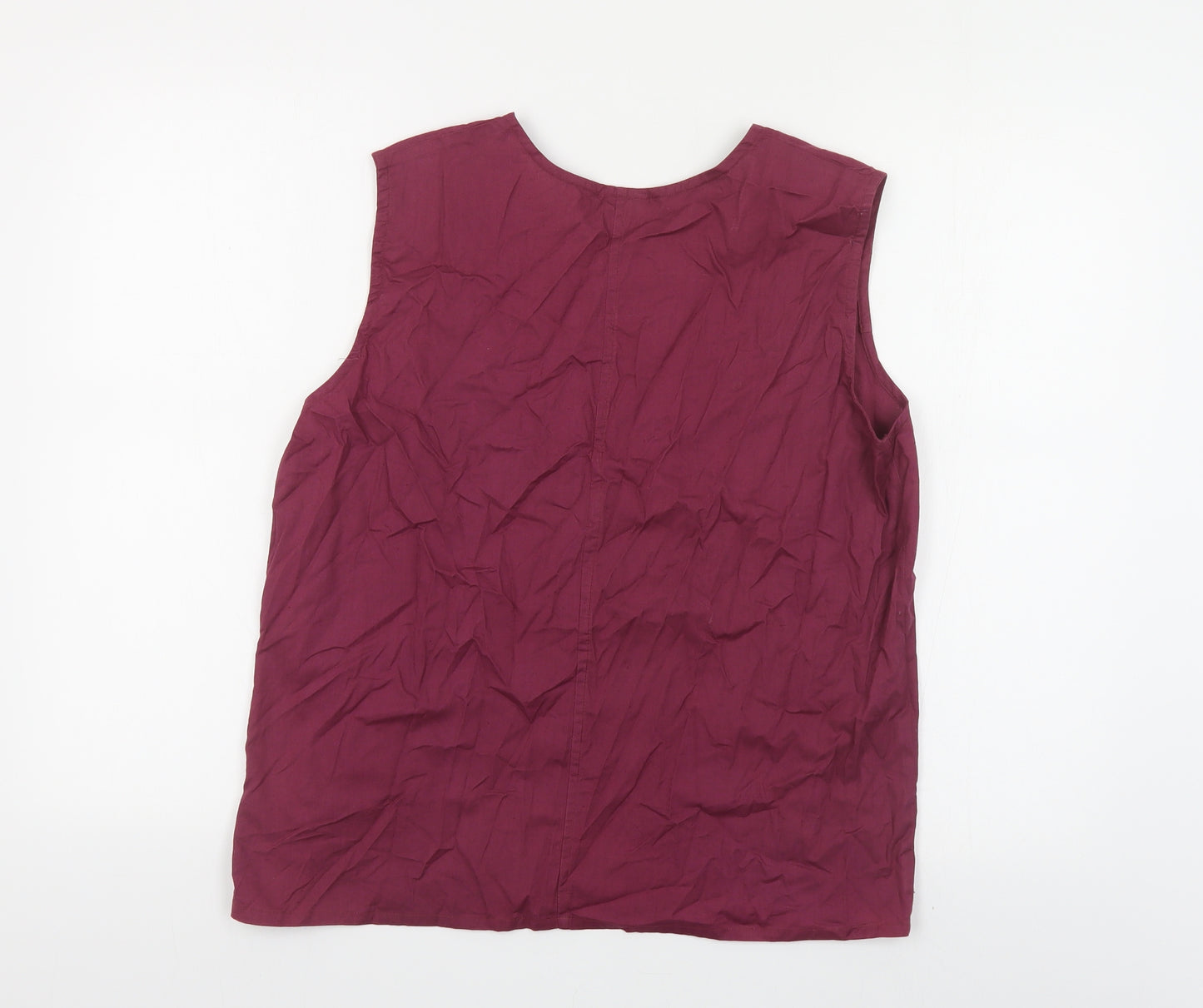 Sensations Womens Purple Cotton Basic Tank Size 16 Round Neck