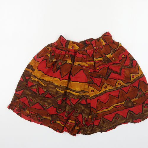 Flowers Womens Multicoloured Geometric Viscose Bermuda Shorts Size 10 L5 in Regular Button