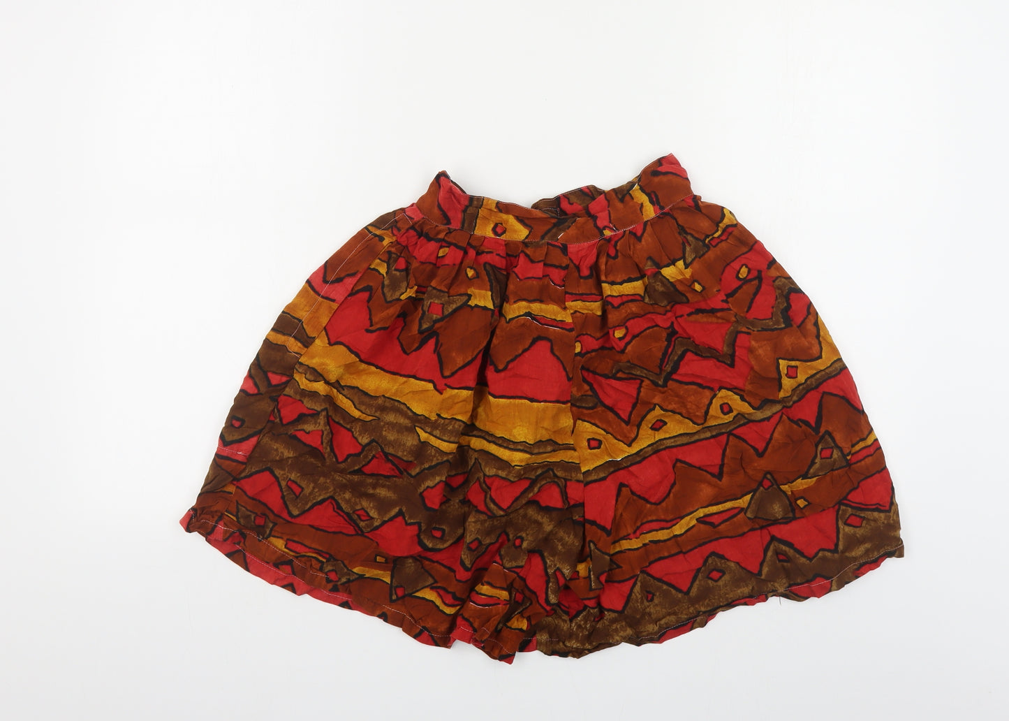 Flowers Womens Multicoloured Geometric Viscose Bermuda Shorts Size 10 L5 in Regular Button