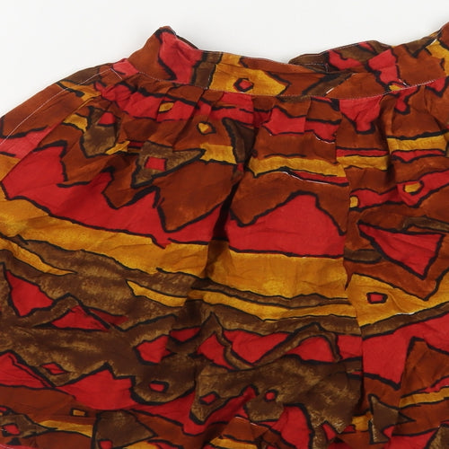 Flowers Womens Multicoloured Geometric Viscose Bermuda Shorts Size 10 L5 in Regular Button