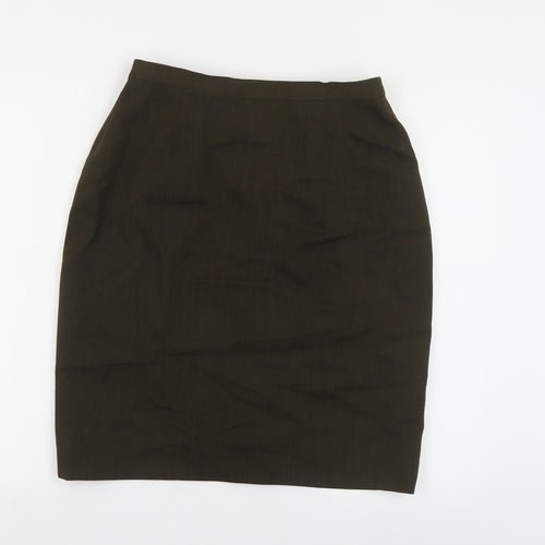 Loretta Bloom Womens Green Polyester Straight & Pencil Skirt Size 14 Button
