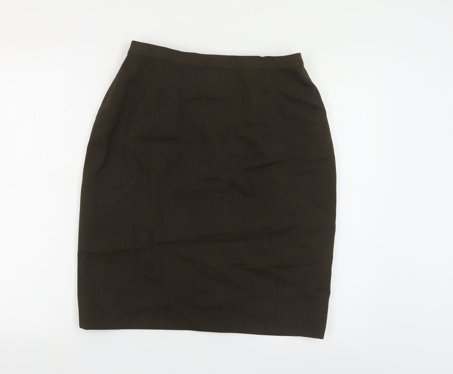 Loretta Bloom Womens Green Polyester Straight & Pencil Skirt Size 14 Button