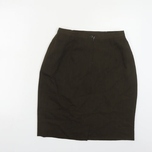 Loretta Bloom Womens Green Polyester Straight & Pencil Skirt Size 14 Button