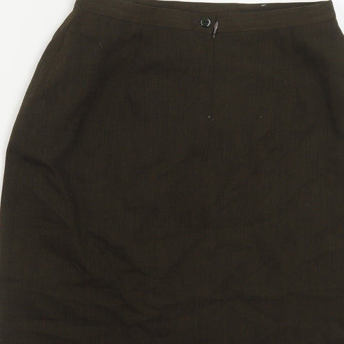 Loretta Bloom Womens Green Polyester Straight & Pencil Skirt Size 14 Button