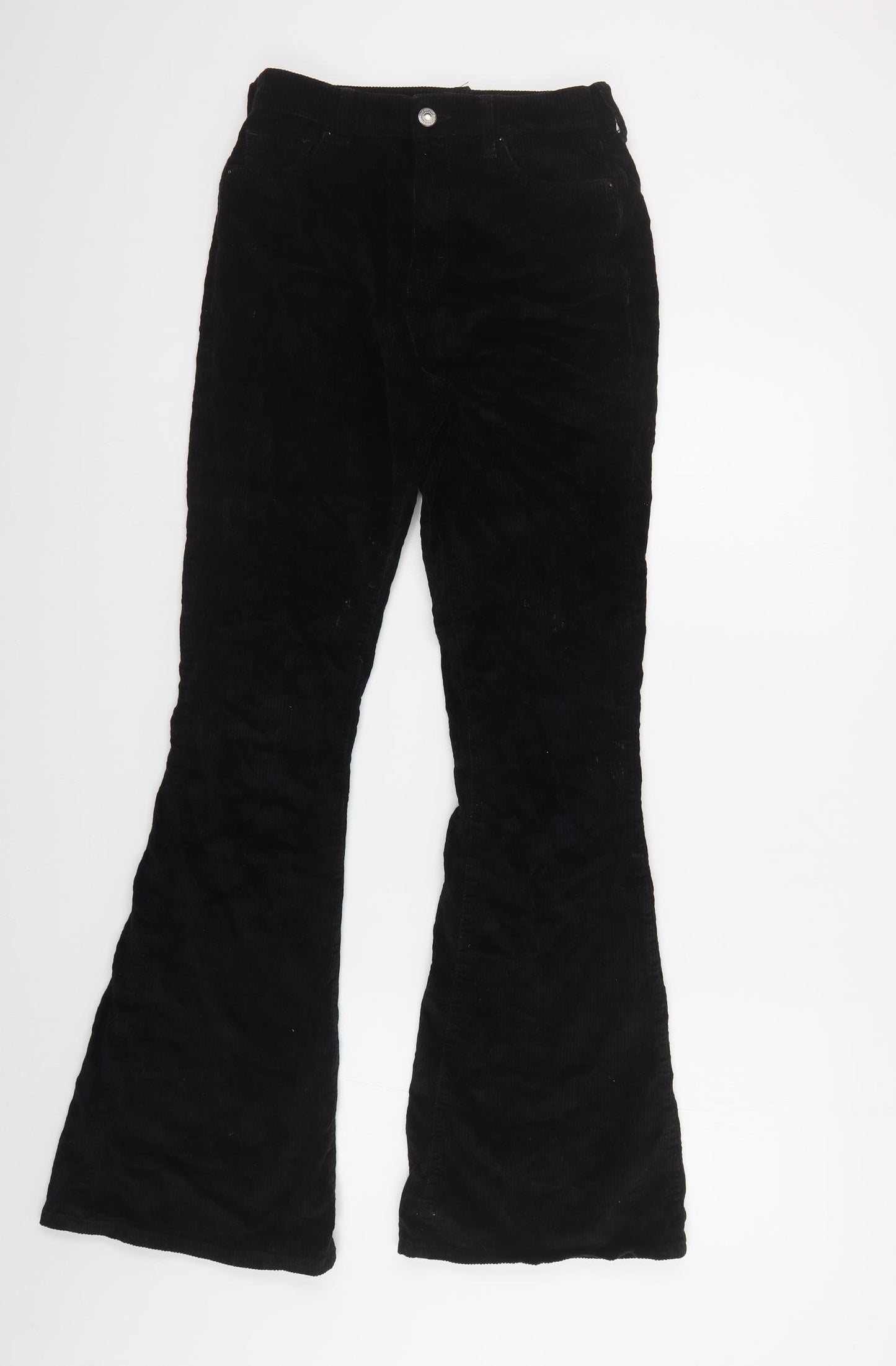 Topshop Womens Black Modal Trousers Size 30 in L32 in Regular Button