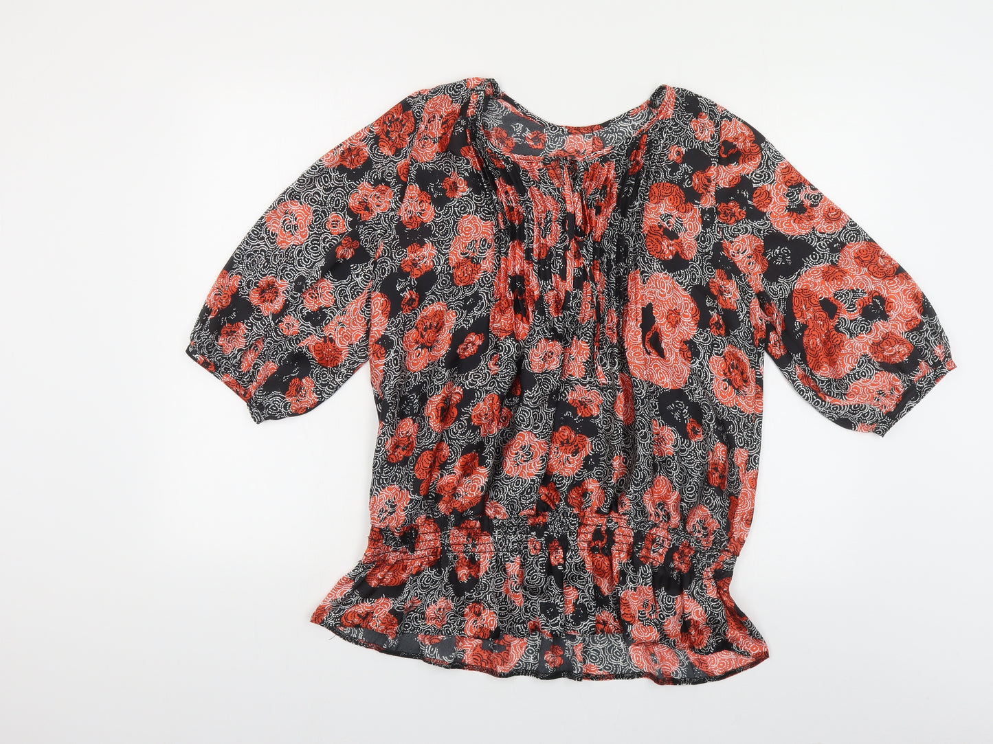 Wallis Womens Multicoloured Floral Polyester Basic Blouse Size 16 Round Neck