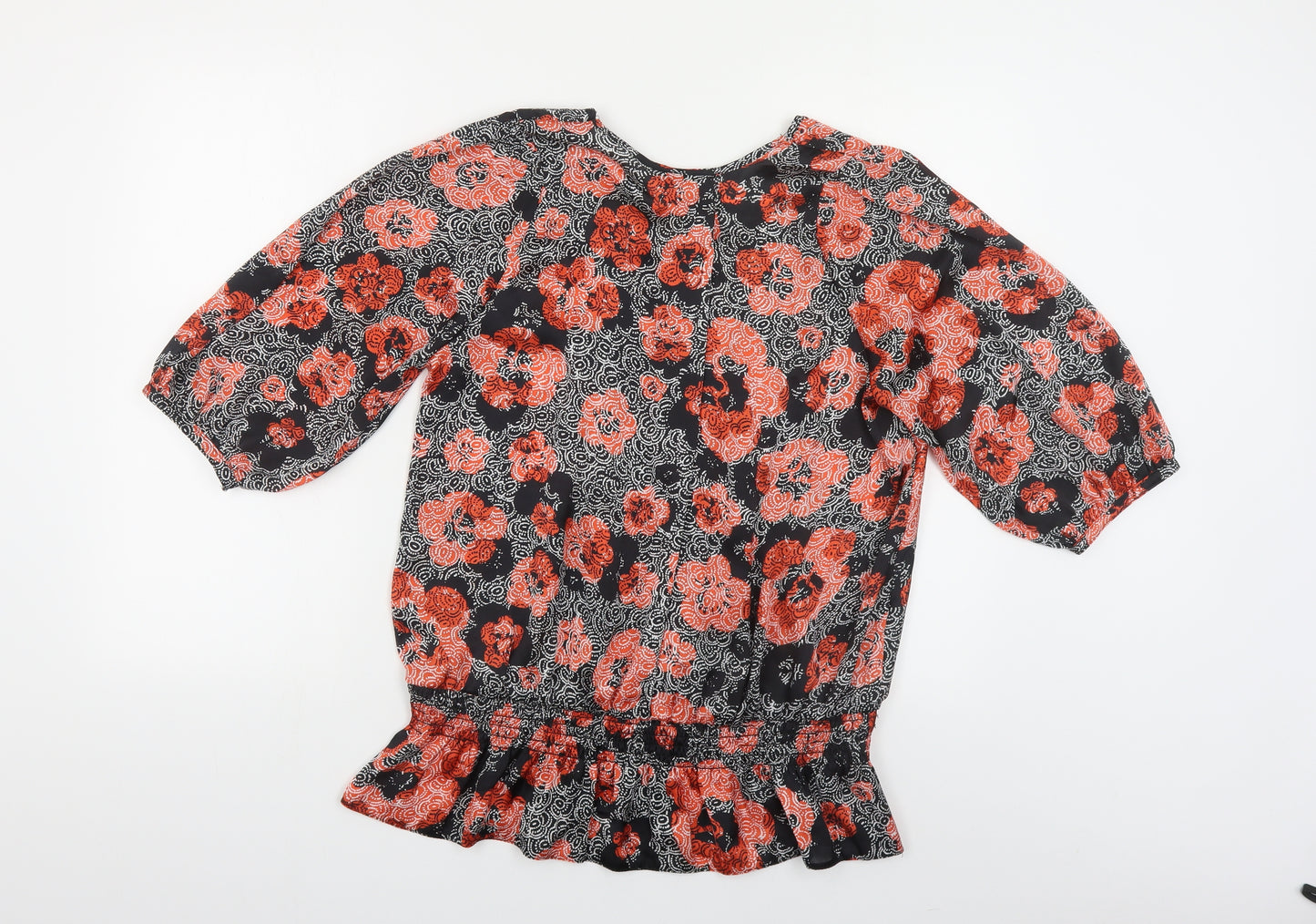 Wallis Womens Multicoloured Floral Polyester Basic Blouse Size 16 Round Neck