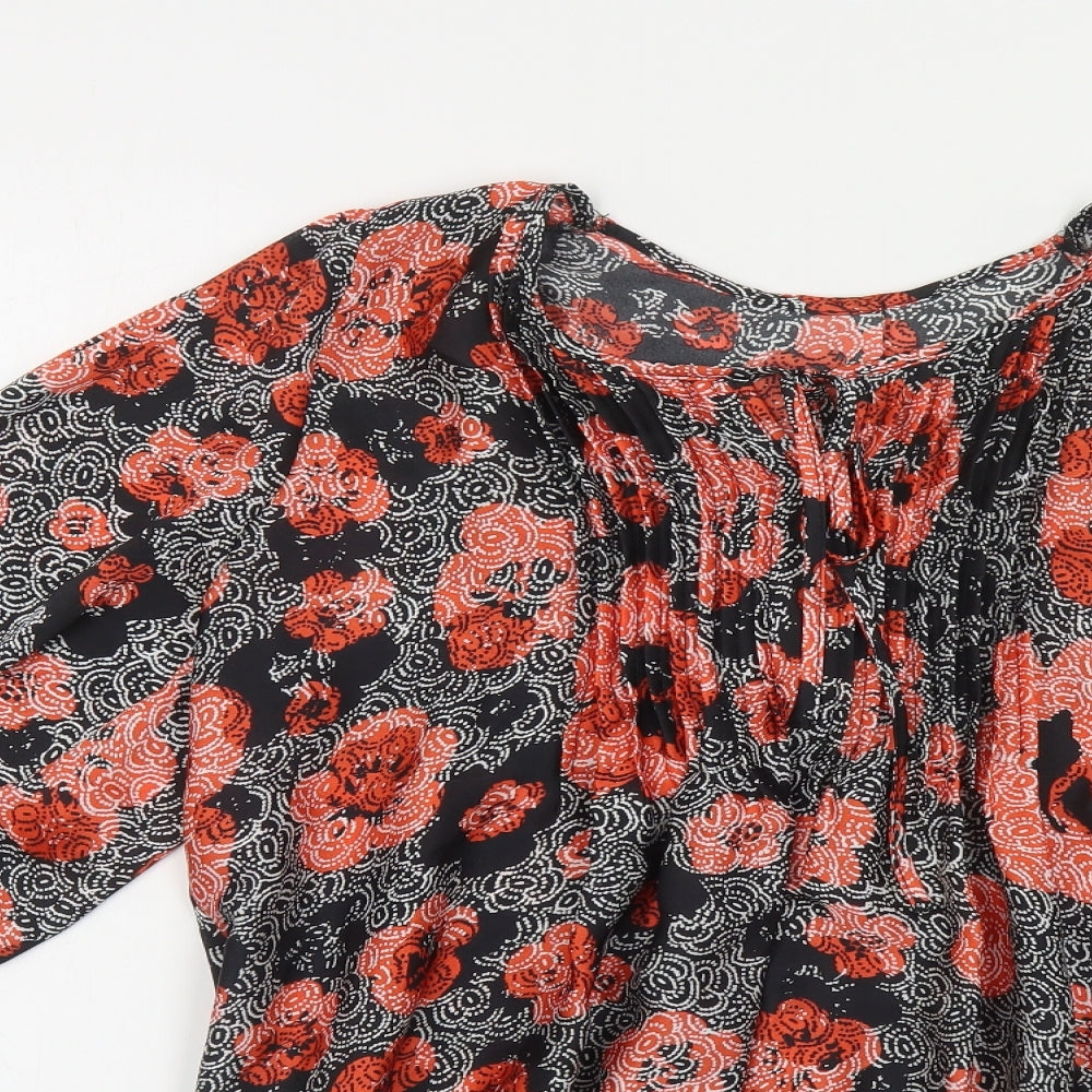 Wallis Womens Multicoloured Floral Polyester Basic Blouse Size 16 Round Neck