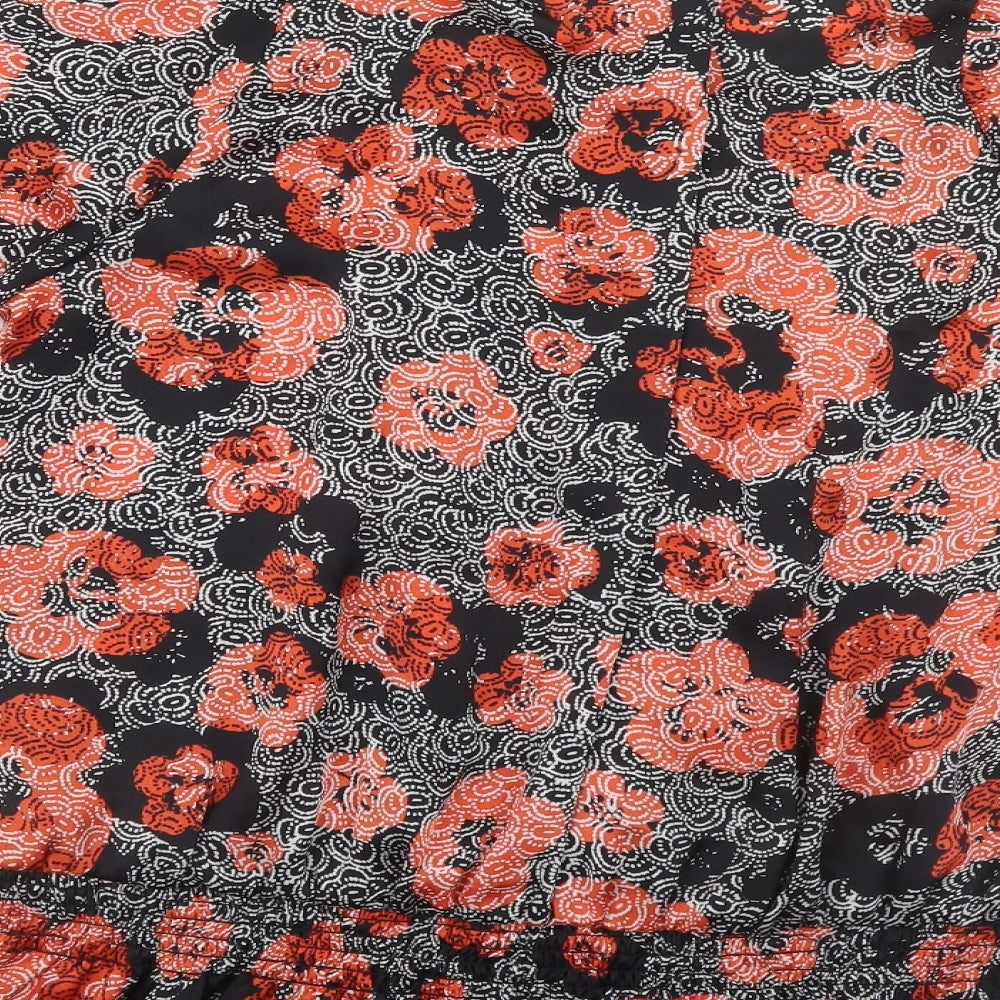 Wallis Womens Multicoloured Floral Polyester Basic Blouse Size 16 Round Neck