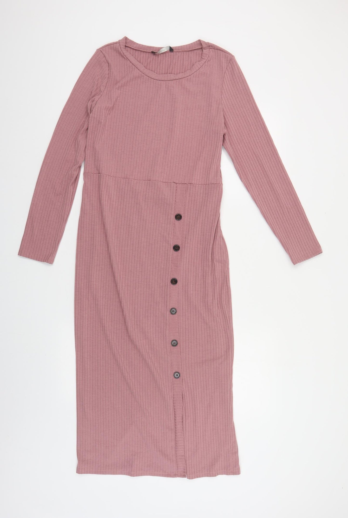George Womens Pink Polyester T-Shirt Dress Size 16 Crew Neck Pullover - Ribbed