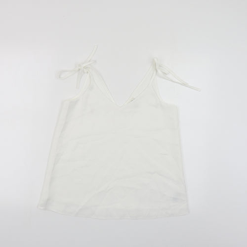 River Island Womens White Polyester Camisole Blouse Size 8 V-Neck