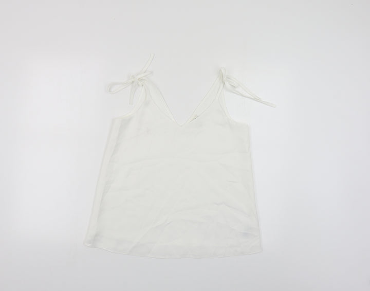 River Island Womens White Polyester Camisole Blouse Size 8 V-Neck