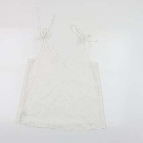 River Island Womens White Polyester Camisole Blouse Size 8 V-Neck