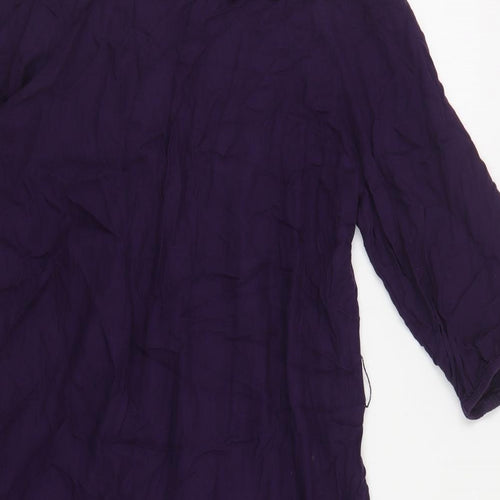 Monsoon Womens Purple Viscose Tunic Blouse Size 12 Round Neck